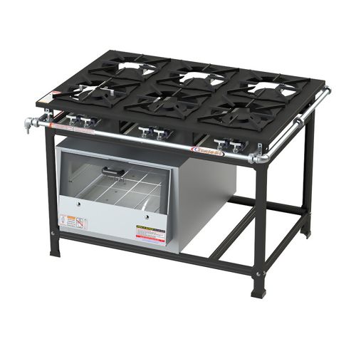 Fogão Industrial 6 Bocas Baixa Pressão com Forno Itajobi